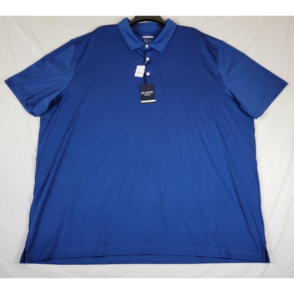 Jos. A. Bank Traveler Polo Shirt Mens 2X Blue Traditional Fit Short Sleeve New